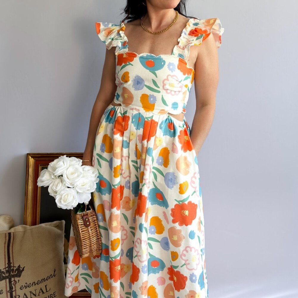 Floral Print Cutout Maxi Dress | Sofie The Label